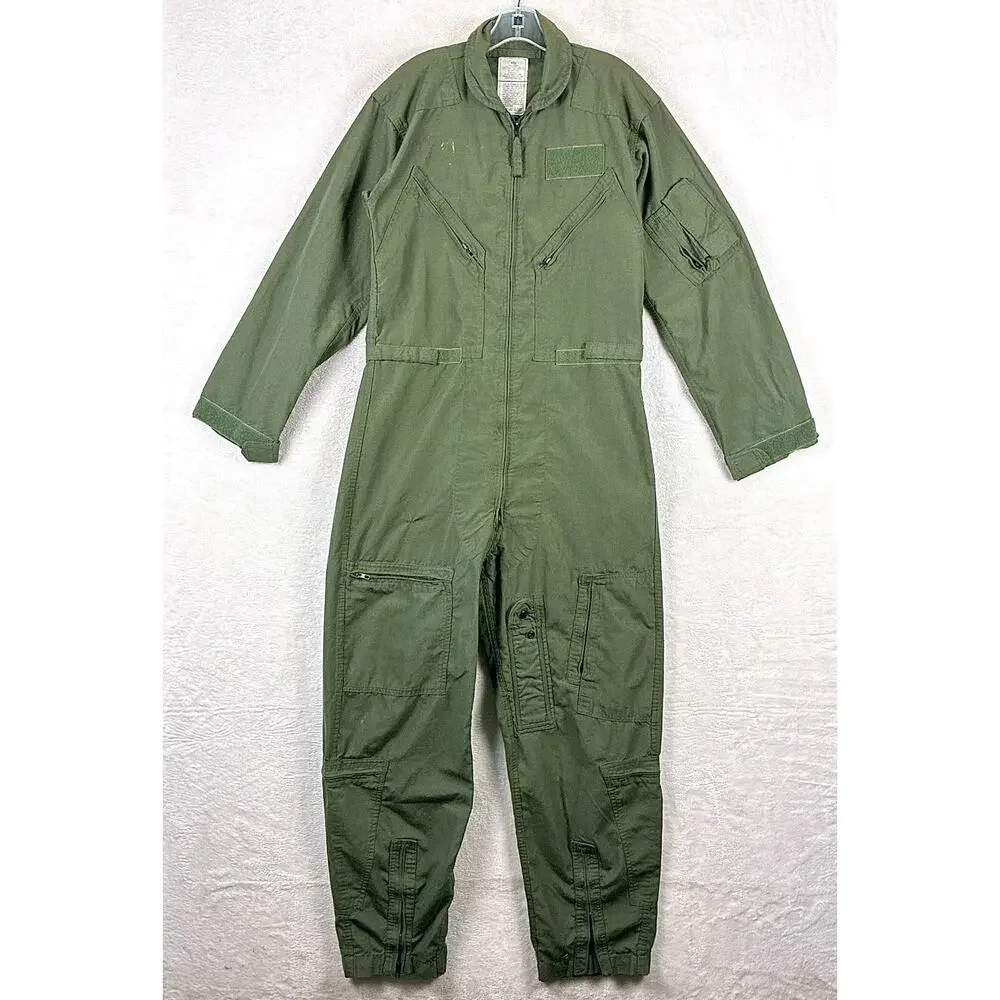 USAF Flight Suit FR Coveralls Flyers CWU-27/P Mens 42L Sage Green Air Force USA